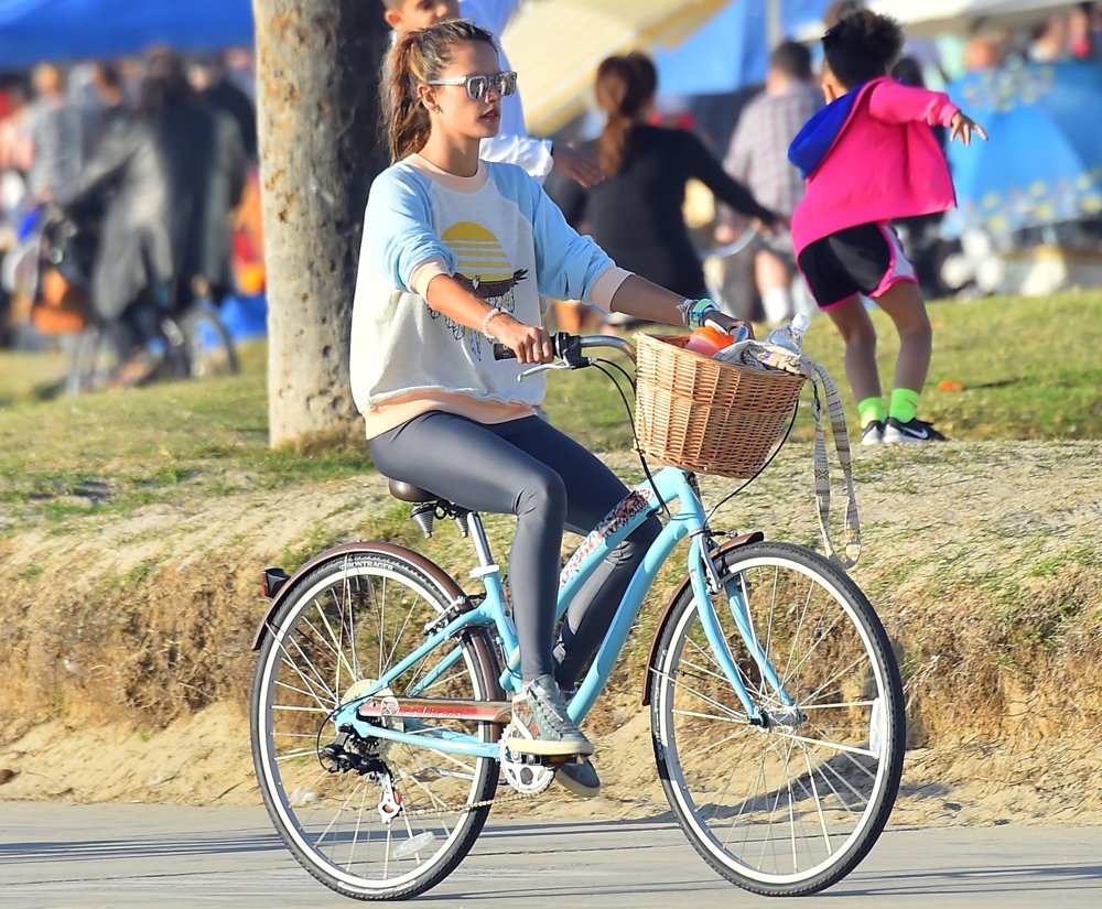 Alessandra Ambrosio and Her Family Head Out for A Bike Ride