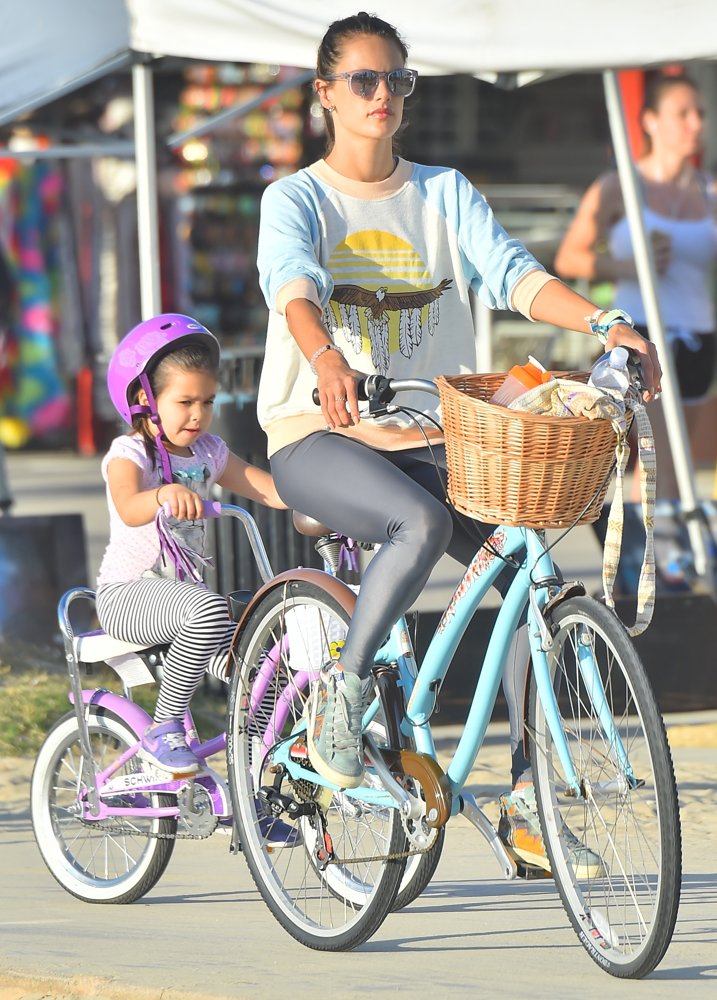 Alessandra Ambrosio and Her Family Head Out for A Bike Ride