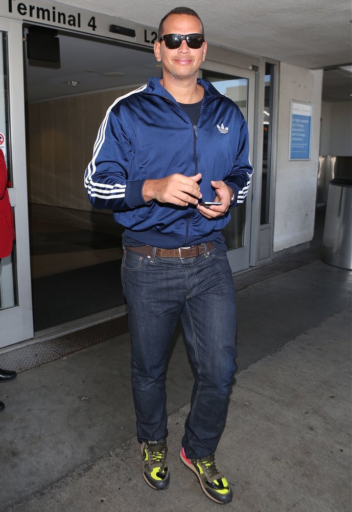 Alex Rodriguez Arrives at Los Angeles International Airport