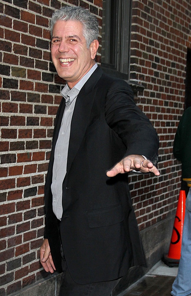 Anthony Bourdain at The Ed Sullivan Theater for The Late Show with David Letterman