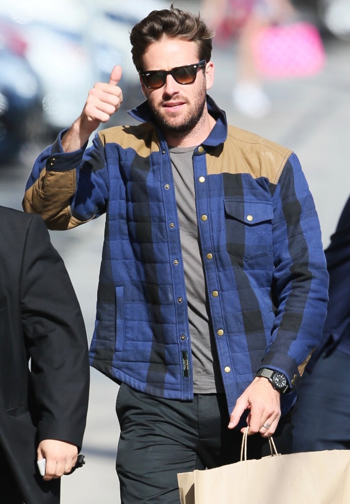 Armie Hammer Seen Arriving for Jimmy Kimmel Live!