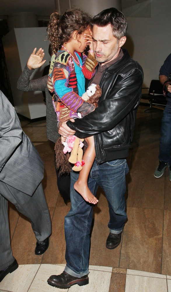 Halle Berry Arrives at LAX Airport with Olivier Martinez and Nahla Aubry