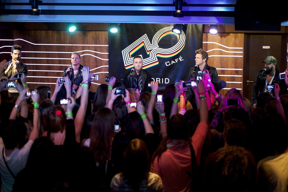 Backstreet Boys Perform at A Fan Gathering to Promote Their Album In A World Like This