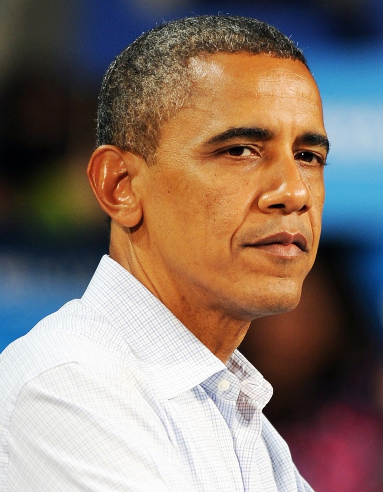 Barack Obama Takes The Stage at A Campaign Rally