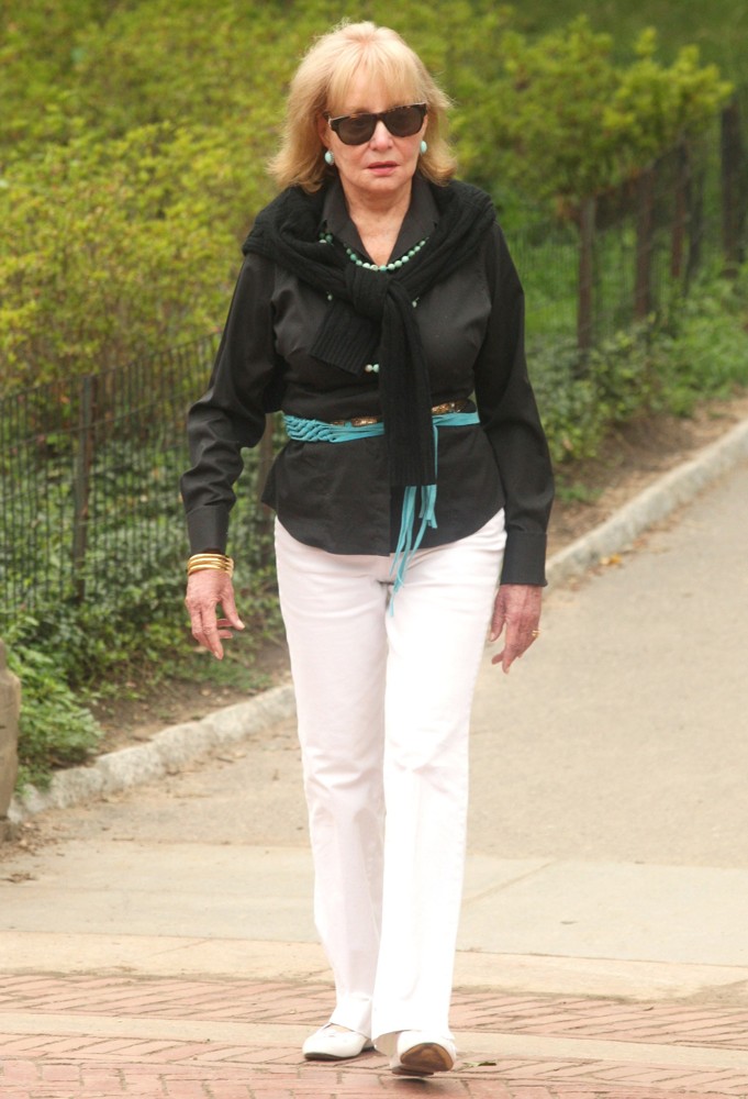 Barbara Walters;<br>Barbara Walters Is Seen Walking with A Friend
