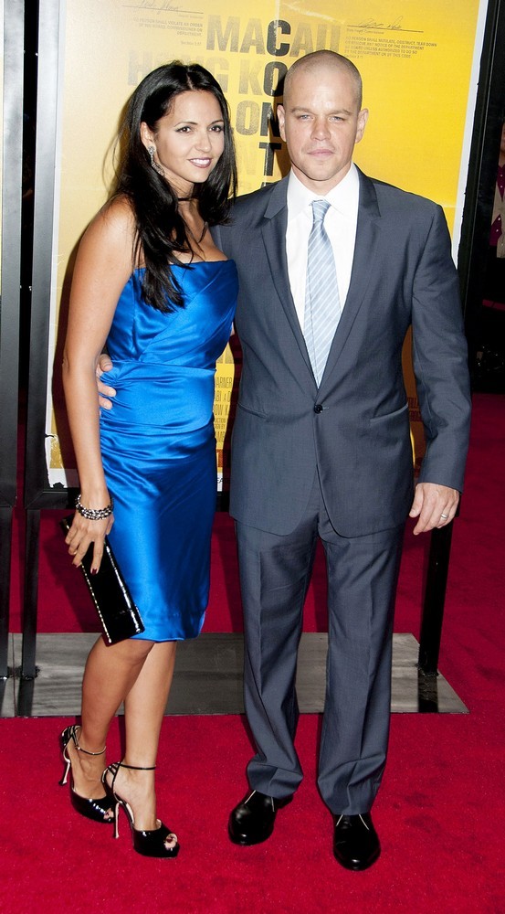 Luciana Barroso, Matt Damon in New York Premiere of Contagion - Arrivals.
