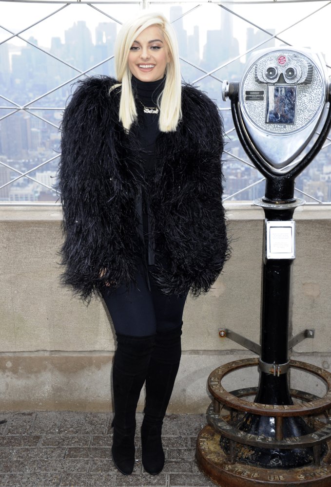 Bebe Rexha Attends A Photocall at The Empire State Building