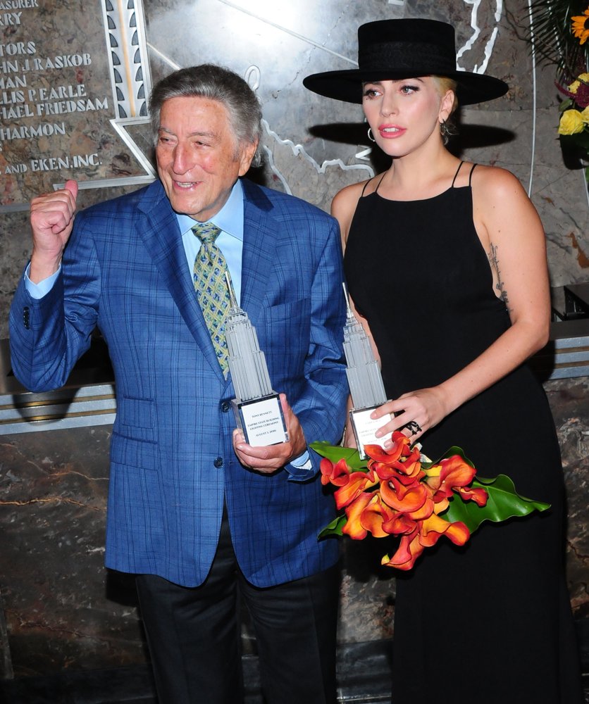 Tony Bennett;Lady GaGa;<br>Tony Bennett and Lady GaGa at The Empire State Building