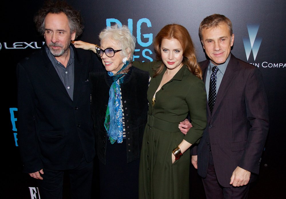 Tim Burton;Margaret Keane;Amy Adams;Christoph Waltz;<br>New York Premiere of Big Eyes - Red Carpet Arrivals