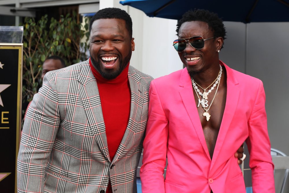 50 Cent;Michael Blackson;<br>50 Cent Is Honored with A Star on The Hollywood Walk of Fame