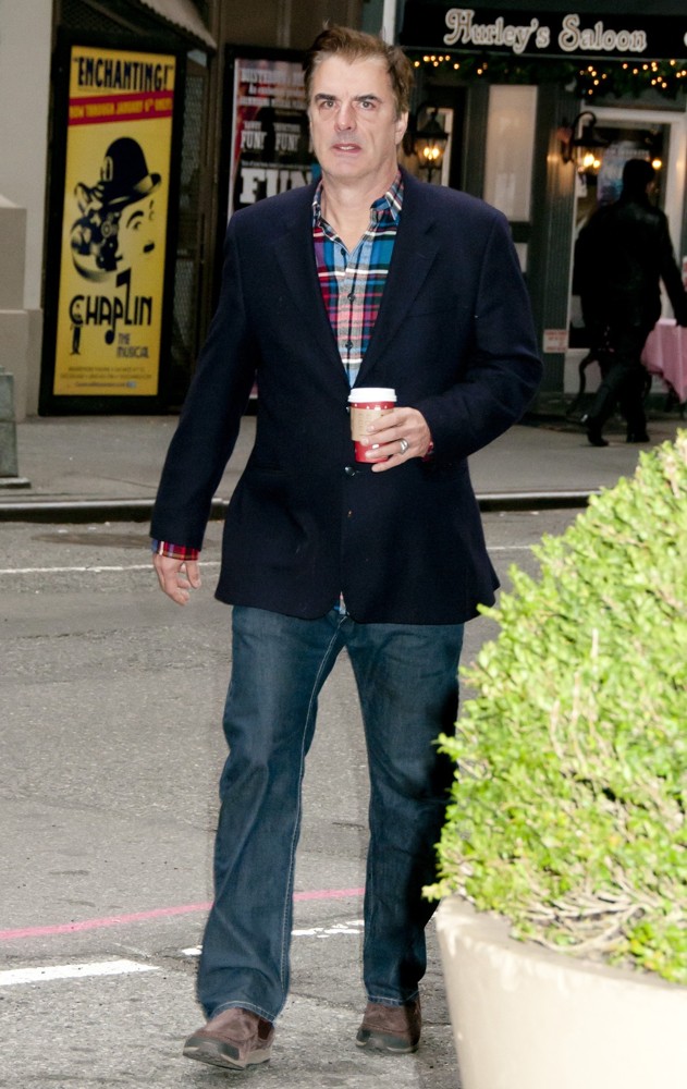 Chris Noth;<br>Chris Noth Is Seen Walking with A Coffee