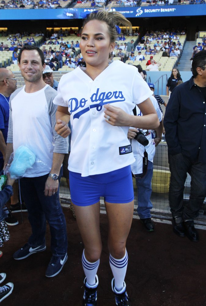 Celebrities Watch The Los Angeles Dodgers v Los Angeles Angels Baseball Game