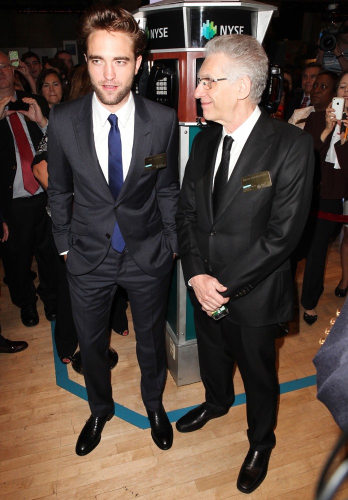 David Cronenberg and Robert Pattinson Visit The New York Stock Exchange to Ring The Opening Bell