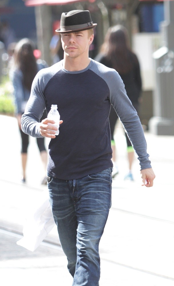 Derek Hough Wearing A Pork Pie Hat Seen Shopping at The Grove