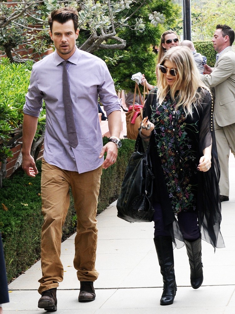 Fergie and Josh Duhamel Leaving A Church in Brentwood After Easter Sunday Mass