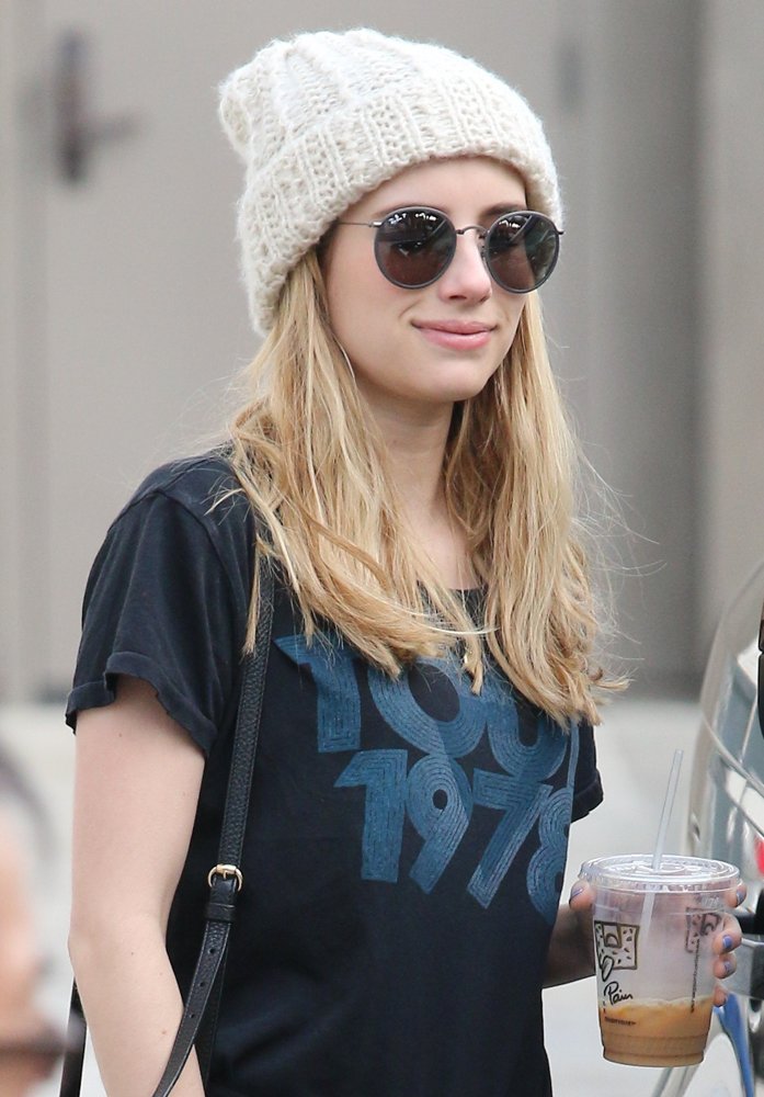 Emma Roberts Grabs A Coffee