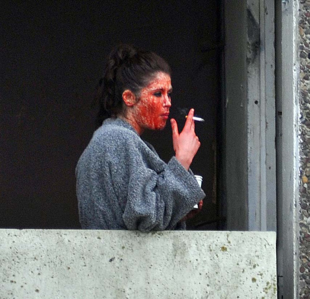 Gemma Arterton and Saoirse Ronan During A Break from Filming Byzantium