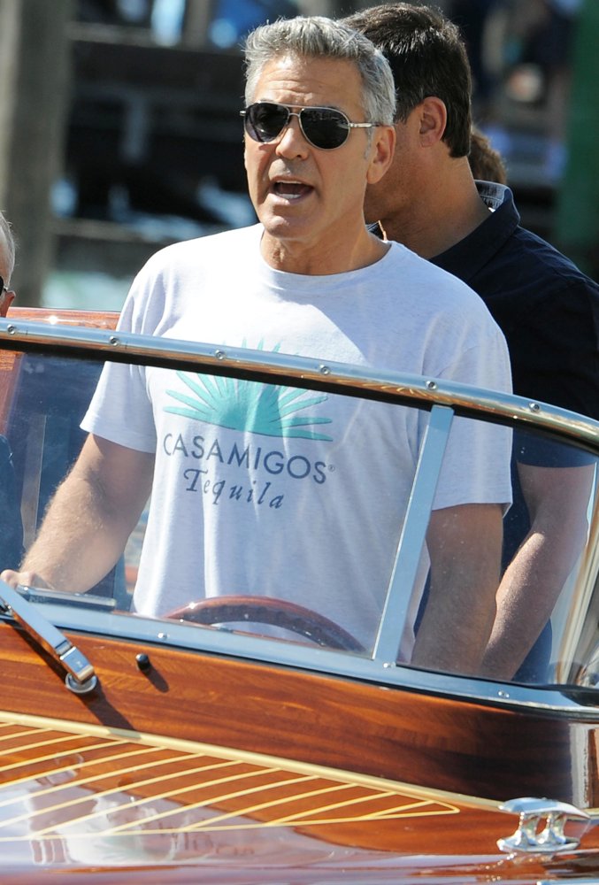George Clooney Seen Out and About on A Boat