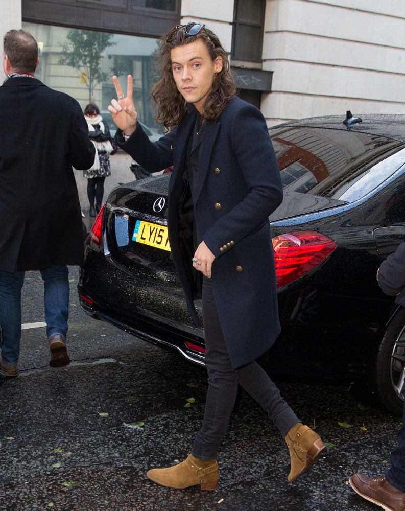 Harry Styles Arriving at The BBC Radio 2 Studios