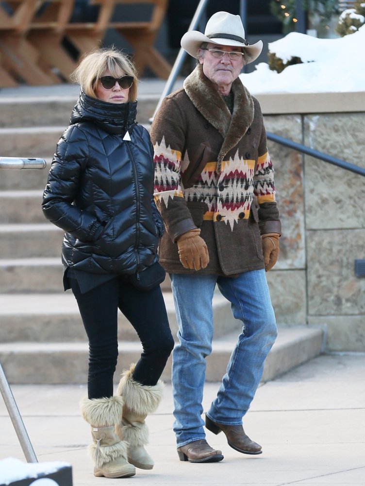 Goldie Hawn and Kurt Russell Leaving The Grand Opening of CHA CHA