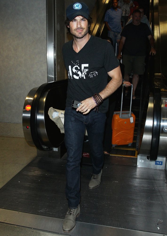 Ian Somerhalder at Los Angeles International Airport