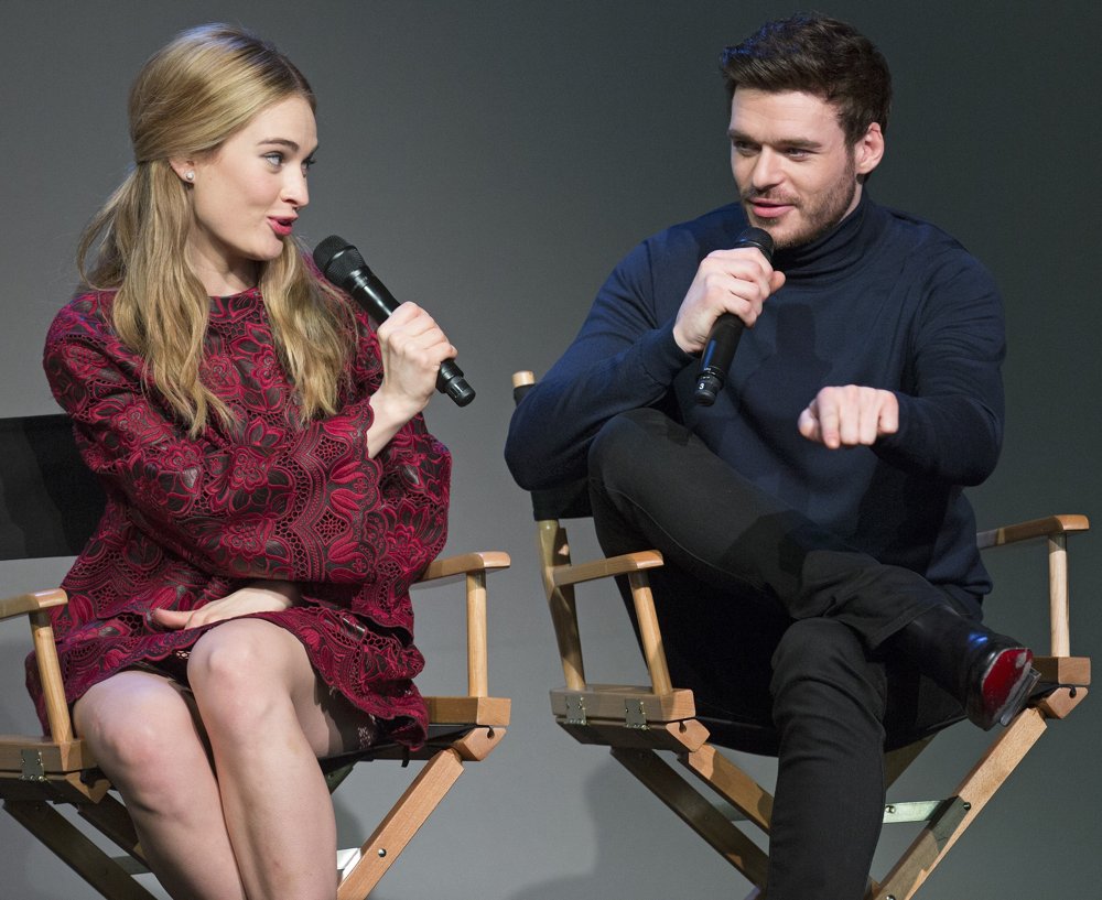 Lily James and Richard Madden at Apple Soho Store