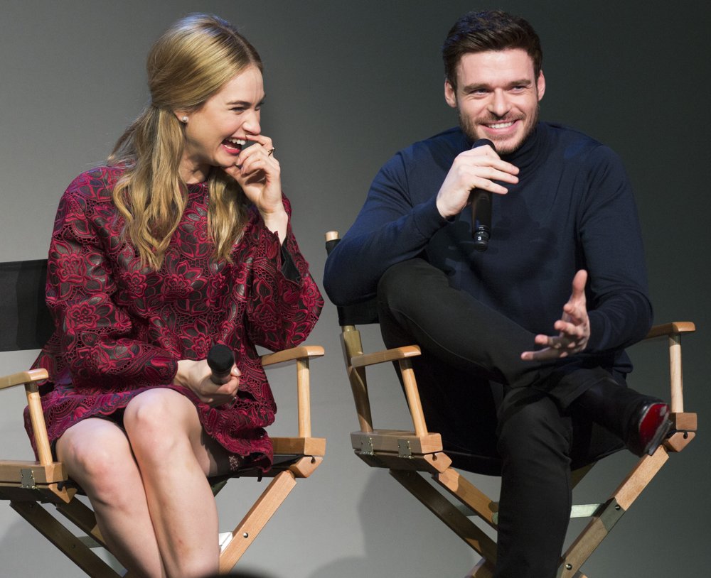 Lily James and Richard Madden at Apple Soho Store
