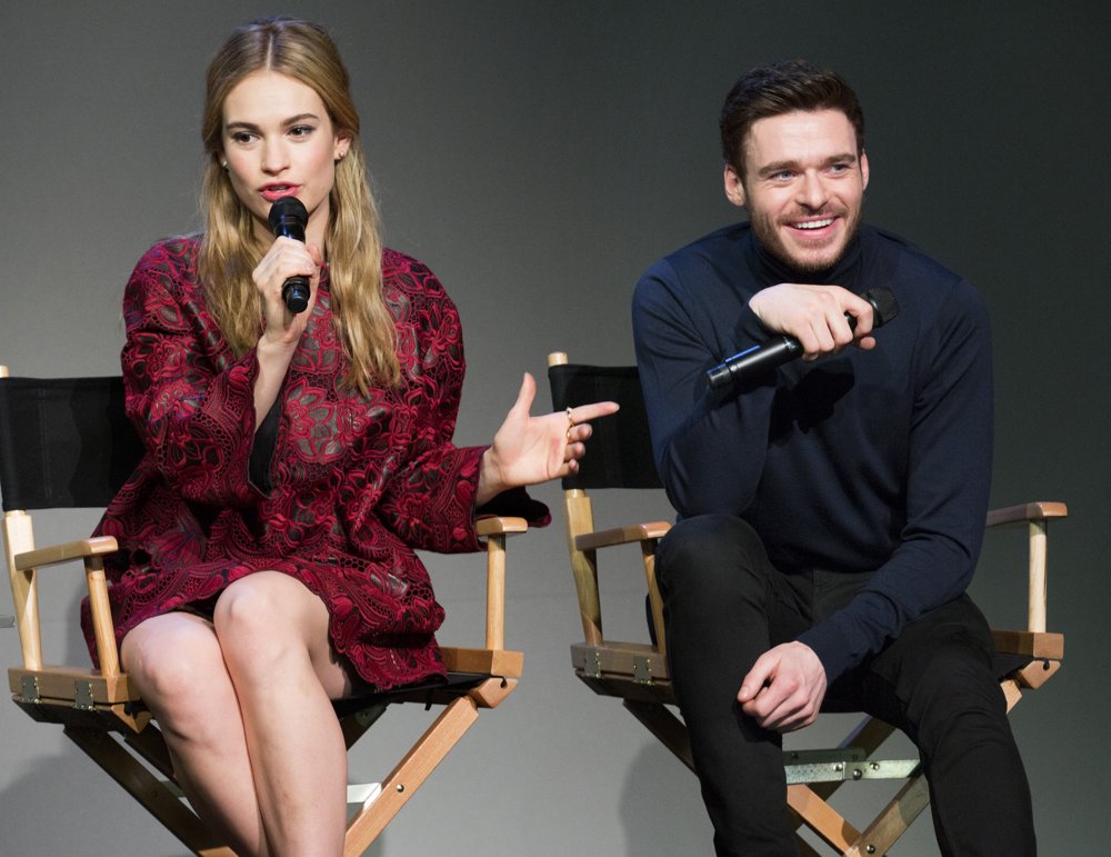 Lily James and Richard Madden at Apple Soho Store