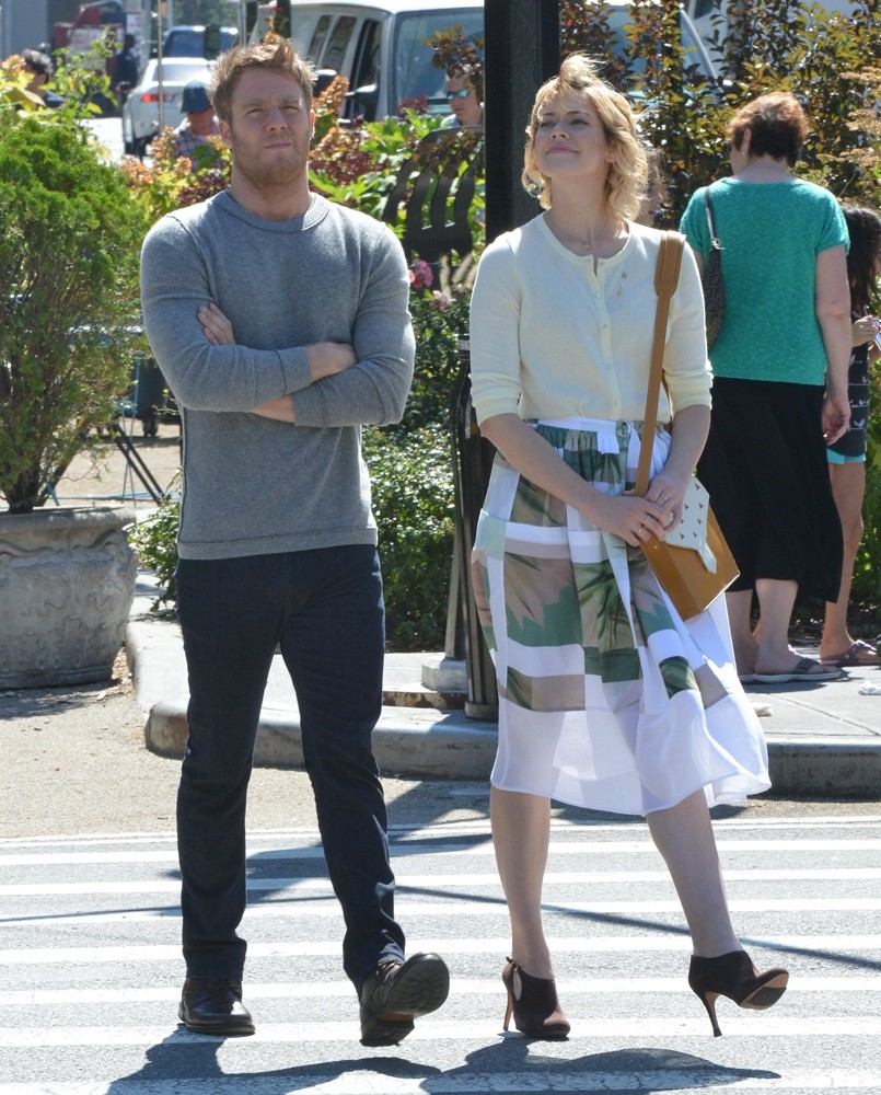 Jake McDorman and Analeigh Tipton on Manhattan Love Story Set