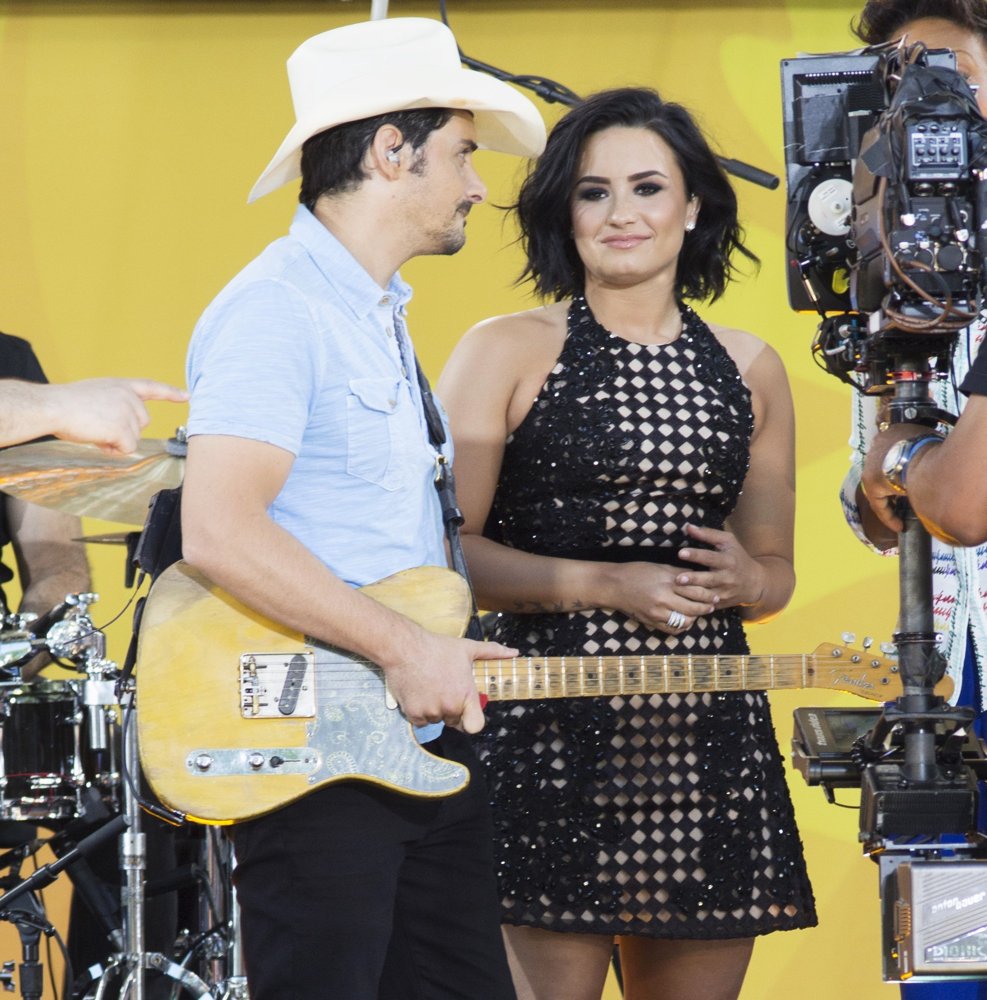 Brad Paisley and Demi Lovato on Good Morning America Summer Concert Series