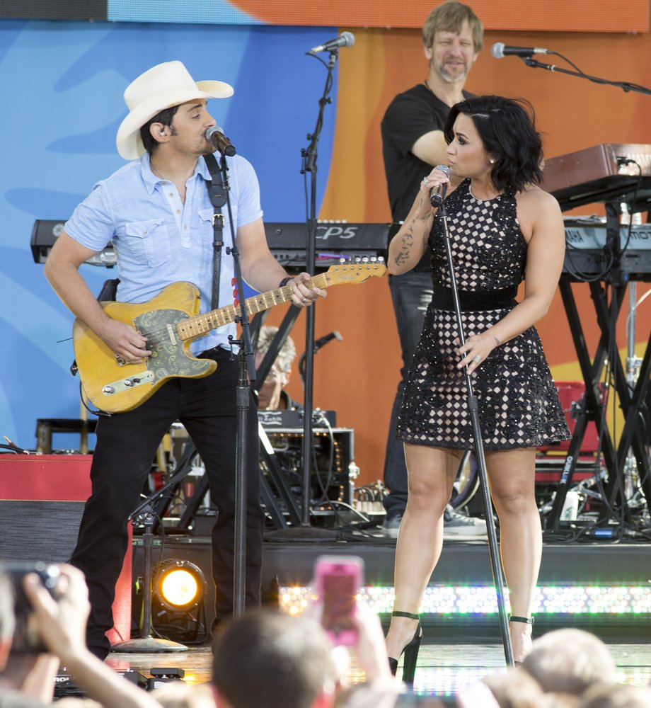 Brad Paisley and Demi Lovato on Good Morning America Summer Concert Series