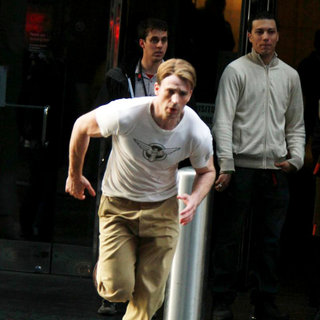 Filming A Scene for "Captain America: The First Avenger" on Location