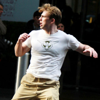 Filming A Scene for "Captain America: The First Avenger" on Location