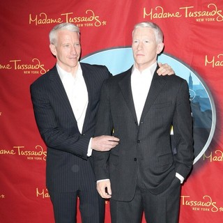 Anderson Cooper in Anderson Cooper AttendsThe Unveiling and Poses Next to His New Wax Figure