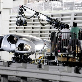 On Set of Total Recall Movie in A Futuristic Hovering Car