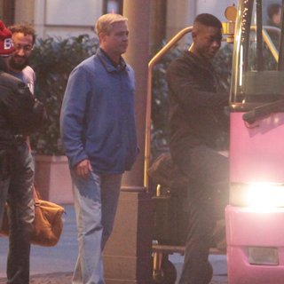 Brad Pitt Filming A Scene for War Machine