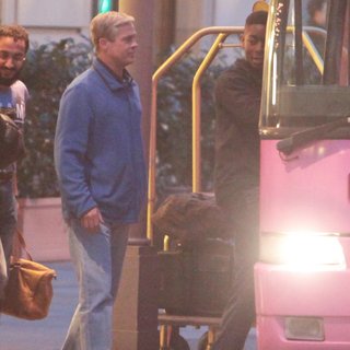 Brad Pitt Filming A Scene for War Machine