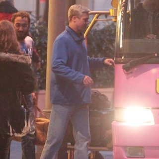Brad Pitt Filming A Scene for War Machine
