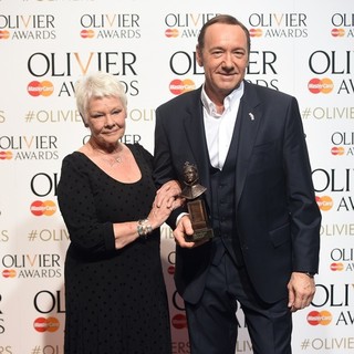 Judi Dench, Kevin Spacey in The Olivier Awards 2015 - Press Room
