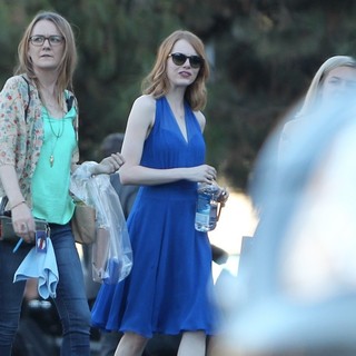 Ryan Gosling and Emma Stone On The Set of La La Land