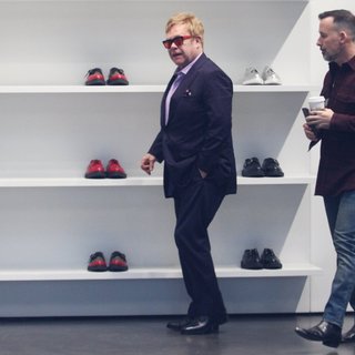 Elton John Spotted Shoe Shopping