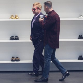 Elton John Spotted Shoe Shopping