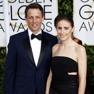 Seth Meyers, Alexi Ashe in 72nd Annual Golden Globe Awards - Arrivals