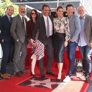 Max Mutchnick, David Kohan, Megan Mullally, Eric McCormack, Debra Messing, Sean Hayes, James Burrows in Eric McCormack Honoured with A Star on The Hollywood Walk of Fame