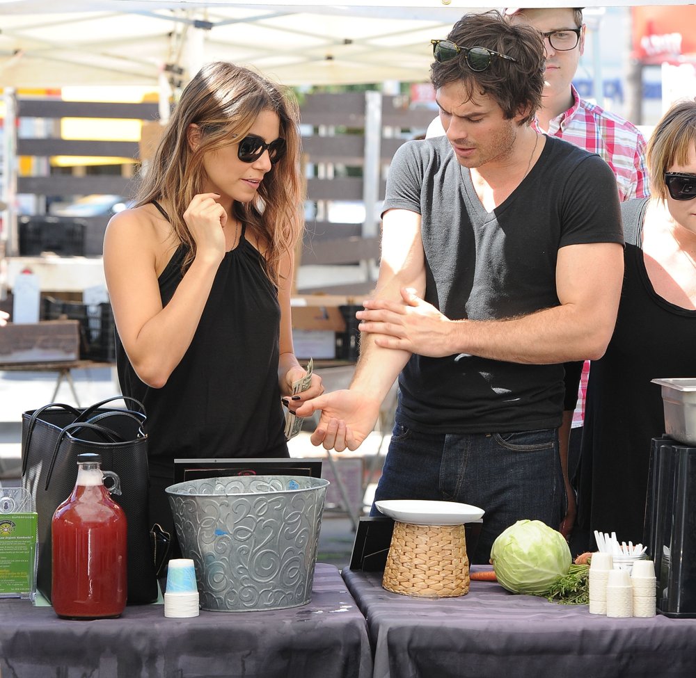 Nikki Reed and Ian Somerhalder at The Farmers Market