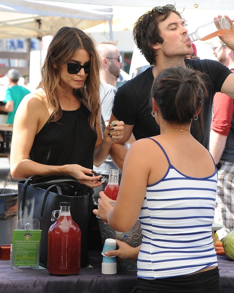 Nikki Reed and Ian Somerhalder at The Farmers Market