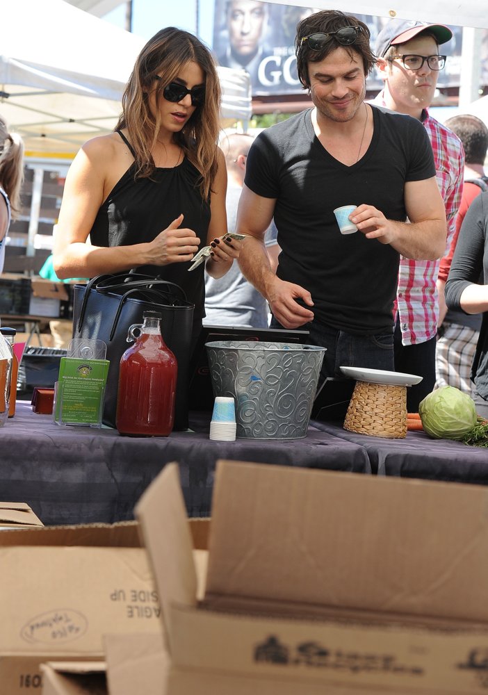 Nikki Reed and Ian Somerhalder at The Farmers Market