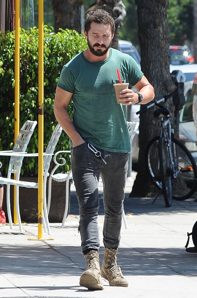 Shia LaBeouf Goes Out for An Ice Coffee