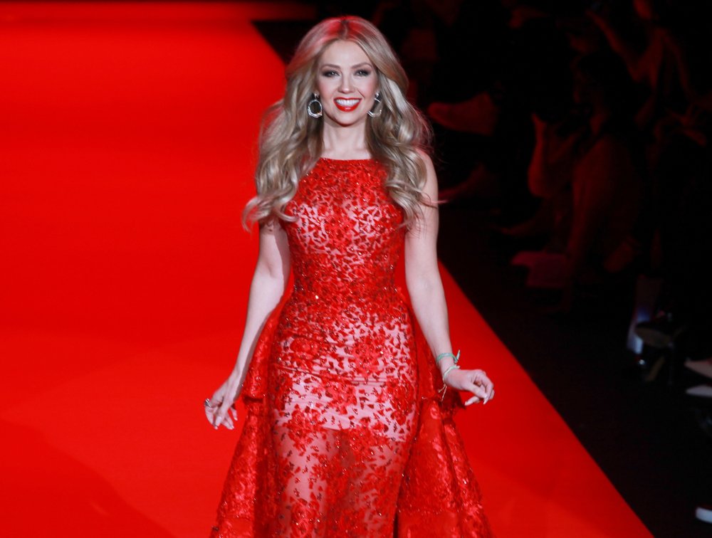 Thalia;<br>Mercedes-Benz Fashion Week Fall 2015 - Go Red for Women Red Dress Collection - Runway