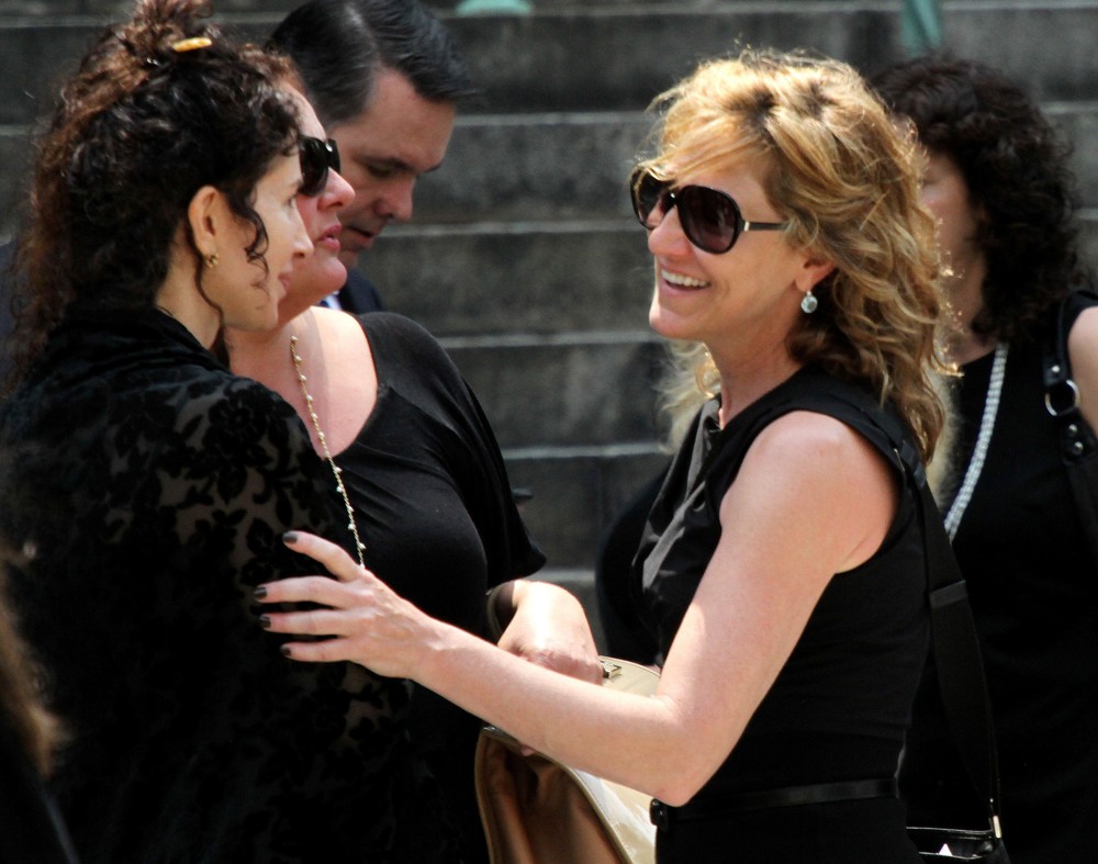Aida Turturro, Edie Falco<br>The Funeral Service for Actor James Gandolfini
